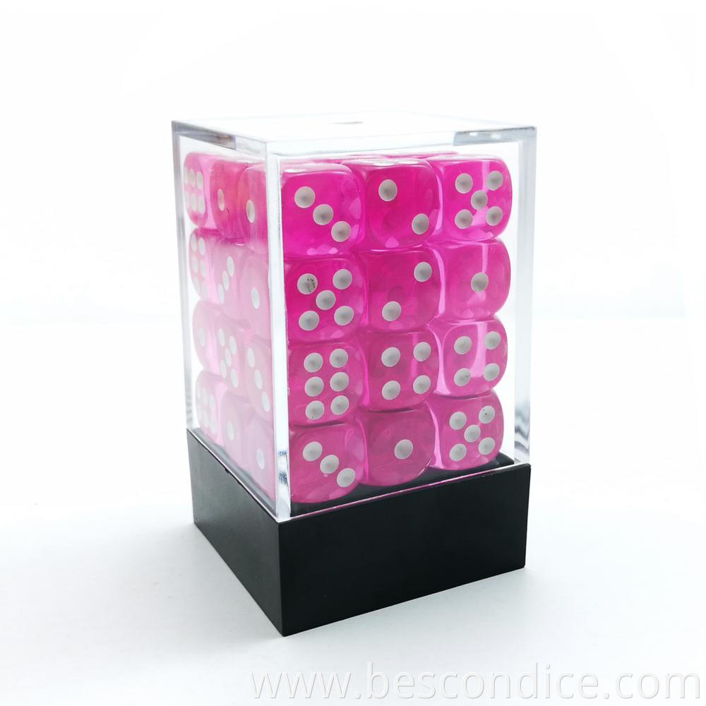 Pink 12mm 6 Sided Game Dice 1